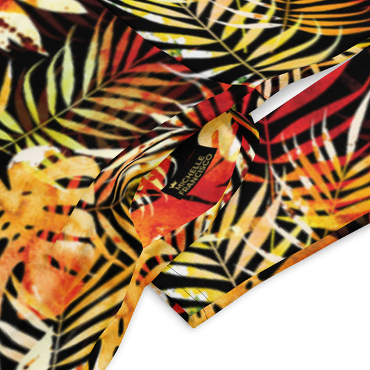 Monstera Gold Long Sleeve Midi Dress - Michelle Francisco