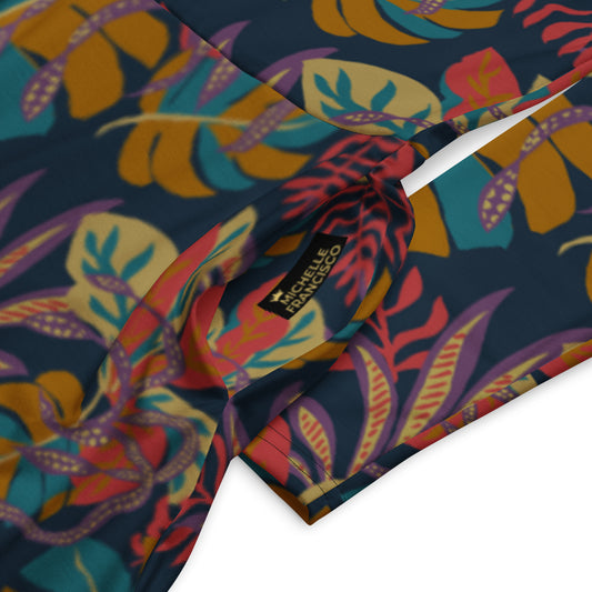 Monstera Jungle Long Sleeve Midi Dress - Michelle Francisco