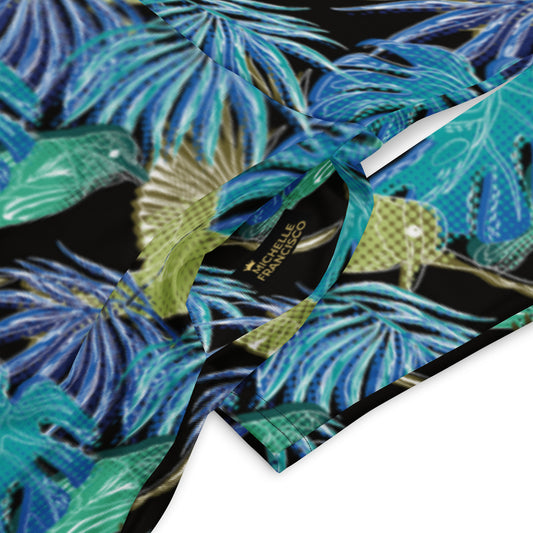 Glowing Monstera Long Sleeve Midi Dress - Michelle Francisco