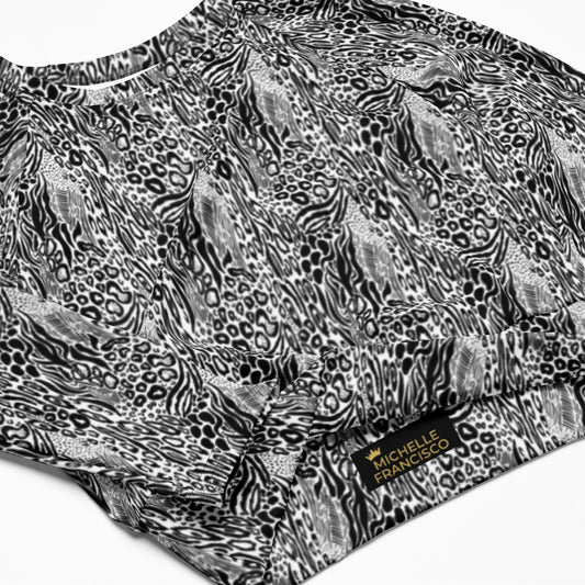 She's Busy Long-sleeve Crop Top - Michelle Francisco