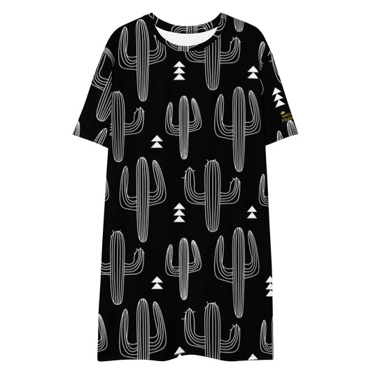 Black Cactus T-shirt Dress - Michelle Francisco