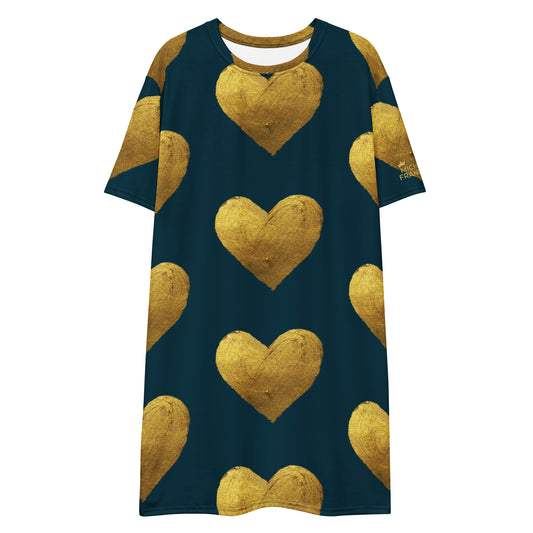 Golden Hearts T-shirt Dress