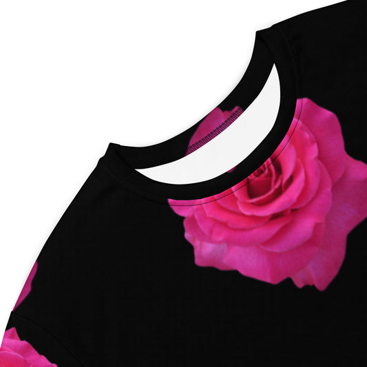 Pink Roses T-shirt Dress