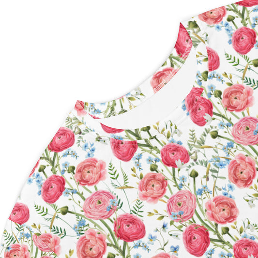Pink Flowers Lover T-shirt dress