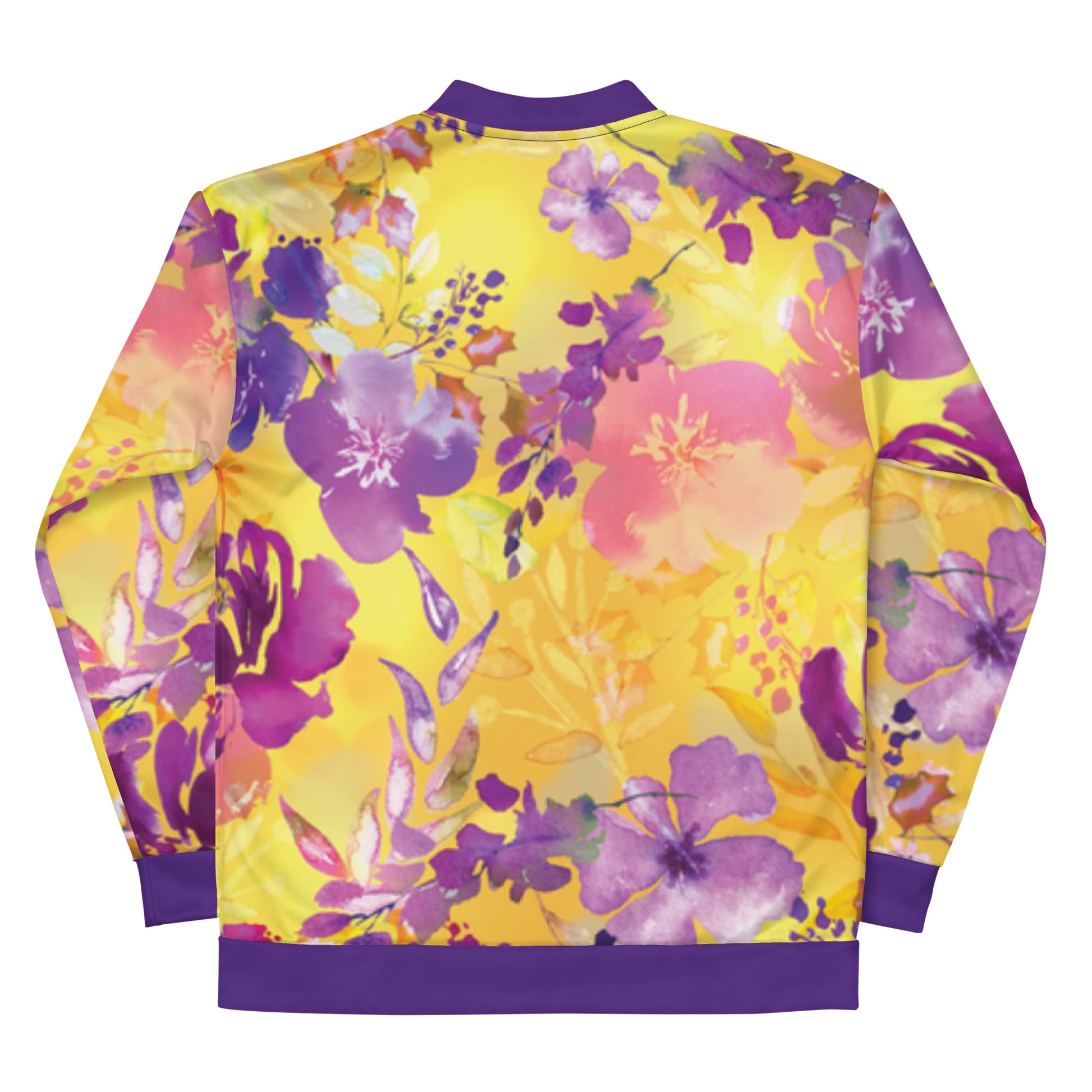 Indigo Floral Bomber Jacket (Unisex) - Michelle Francisco