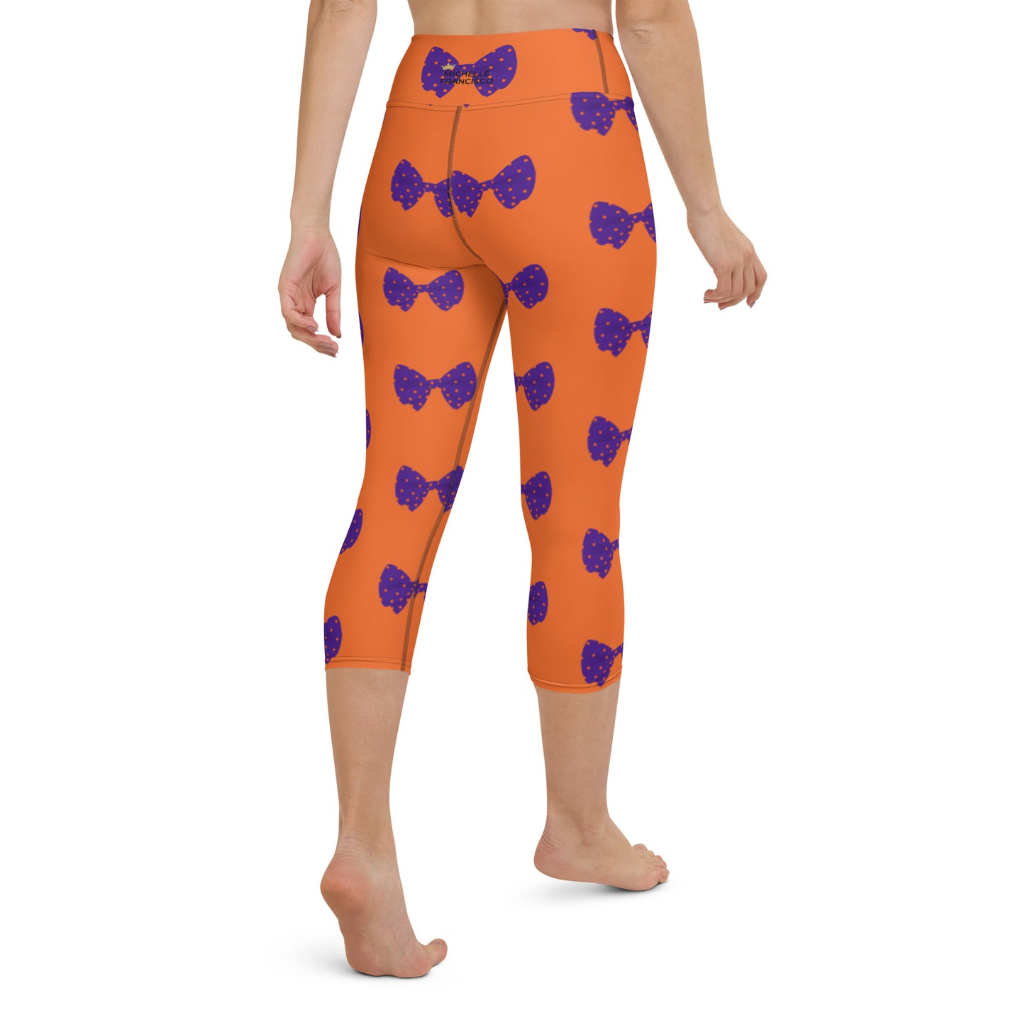 Violet Bow Yoga Capri Leggings