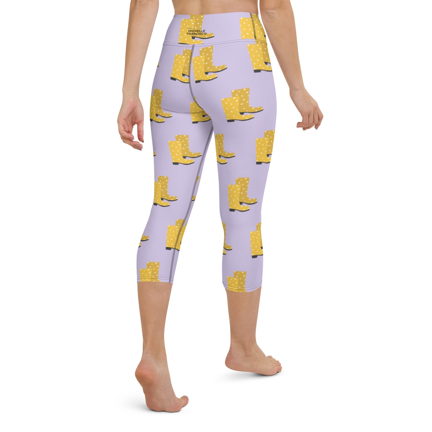 Yellow Boots Yoga Capri Leggings