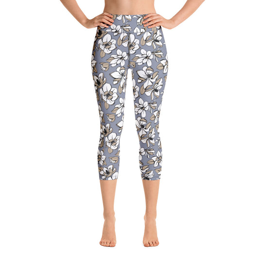 Flower Lover Yoga Capri Leggings - Michelle Francisco