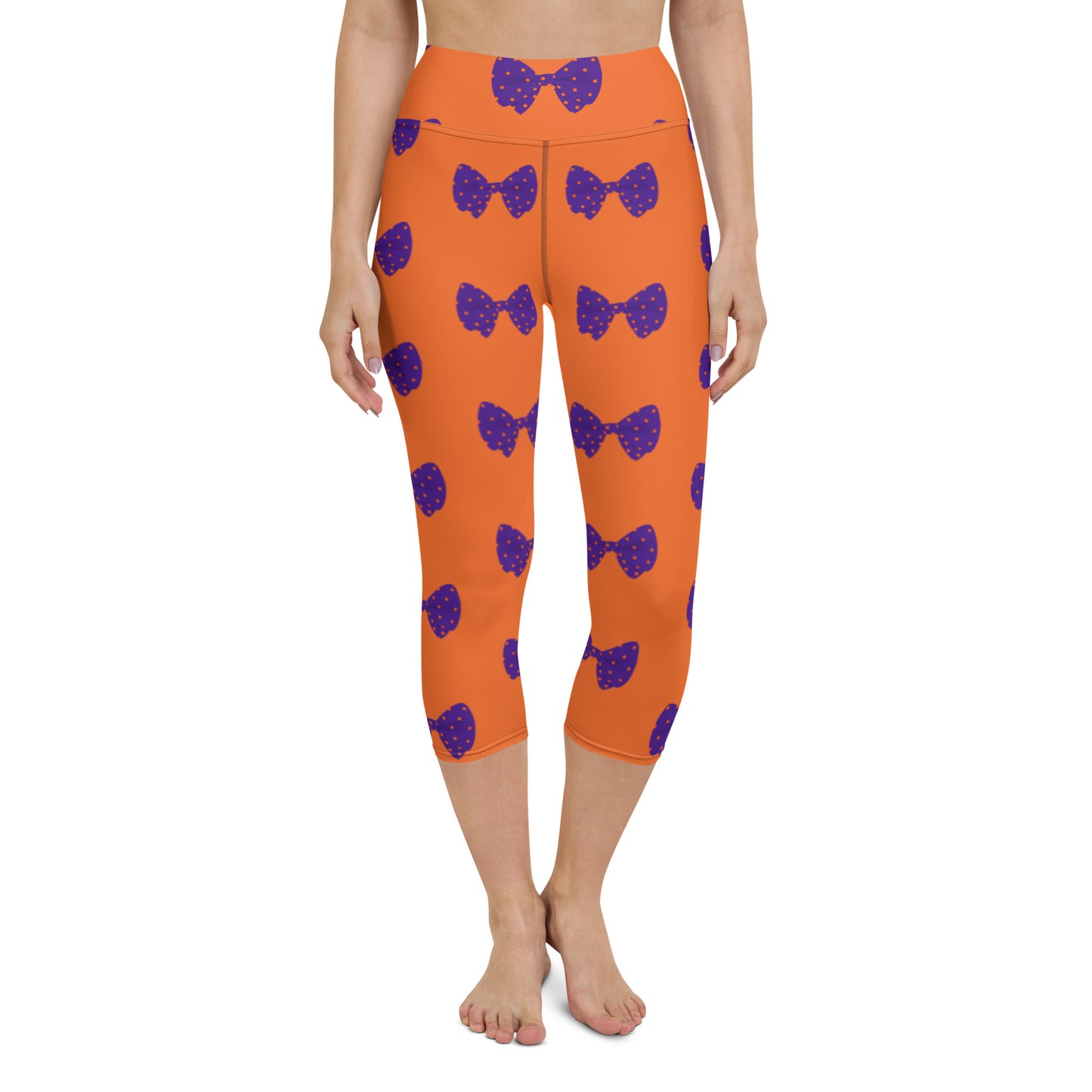 Violet Bow Yoga Capri Leggings
