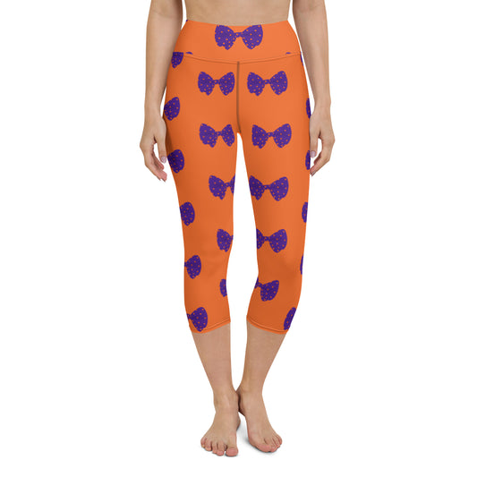 Violet Bow Yoga Capri Leggings
