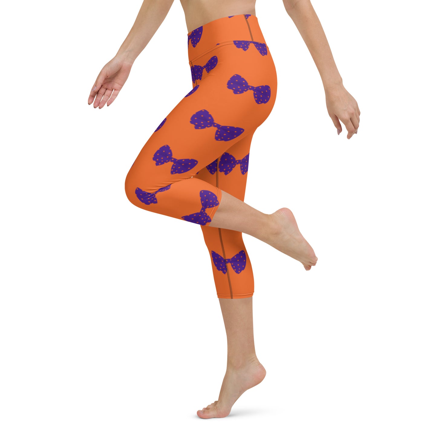 Violet Bow Yoga Capri Leggings