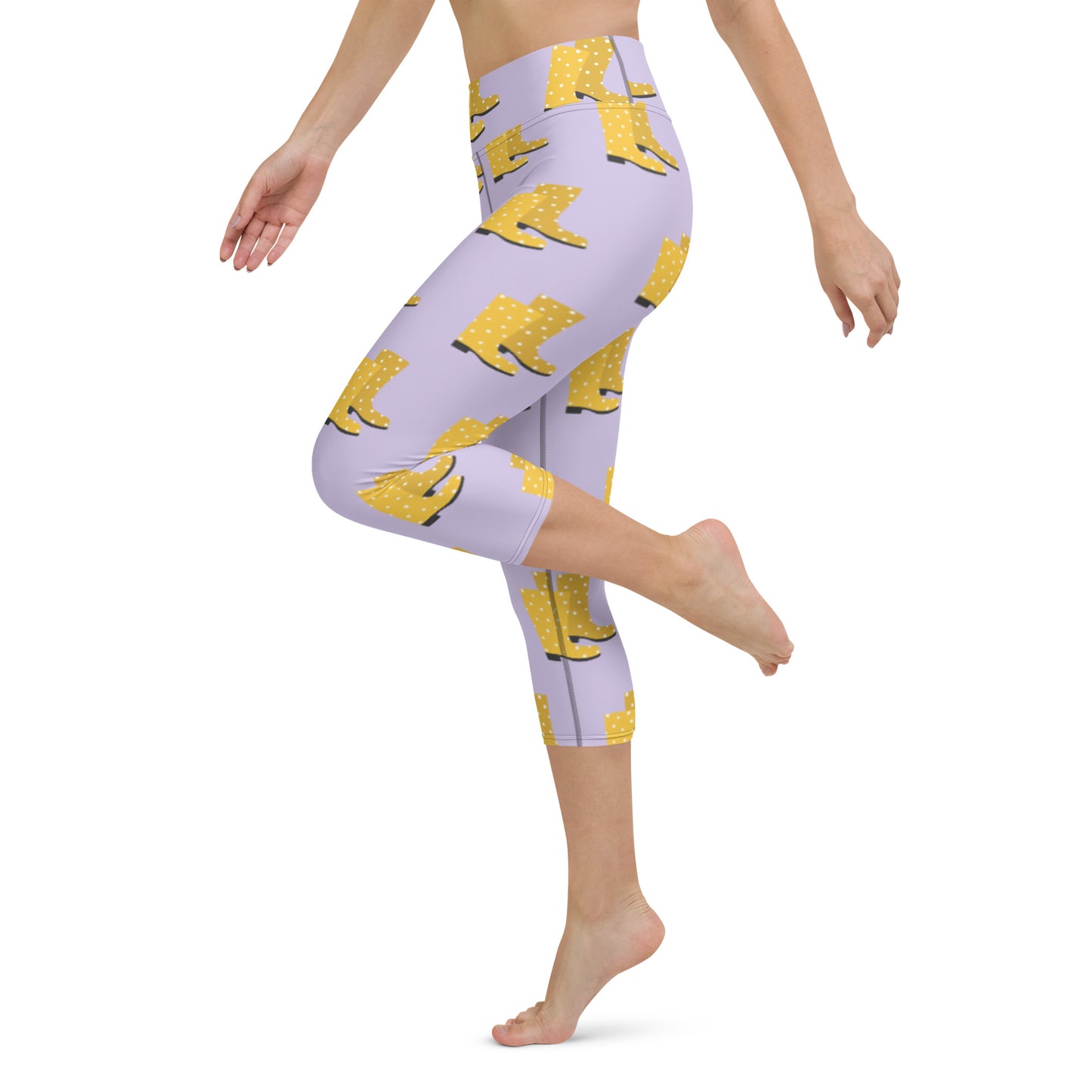 Yellow Boots Yoga Capri Leggings