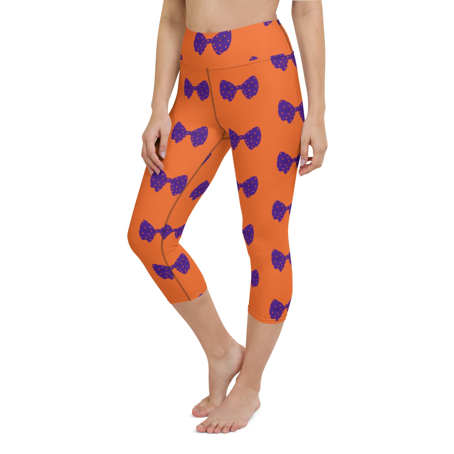 Violet Bow Yoga Capri Leggings
