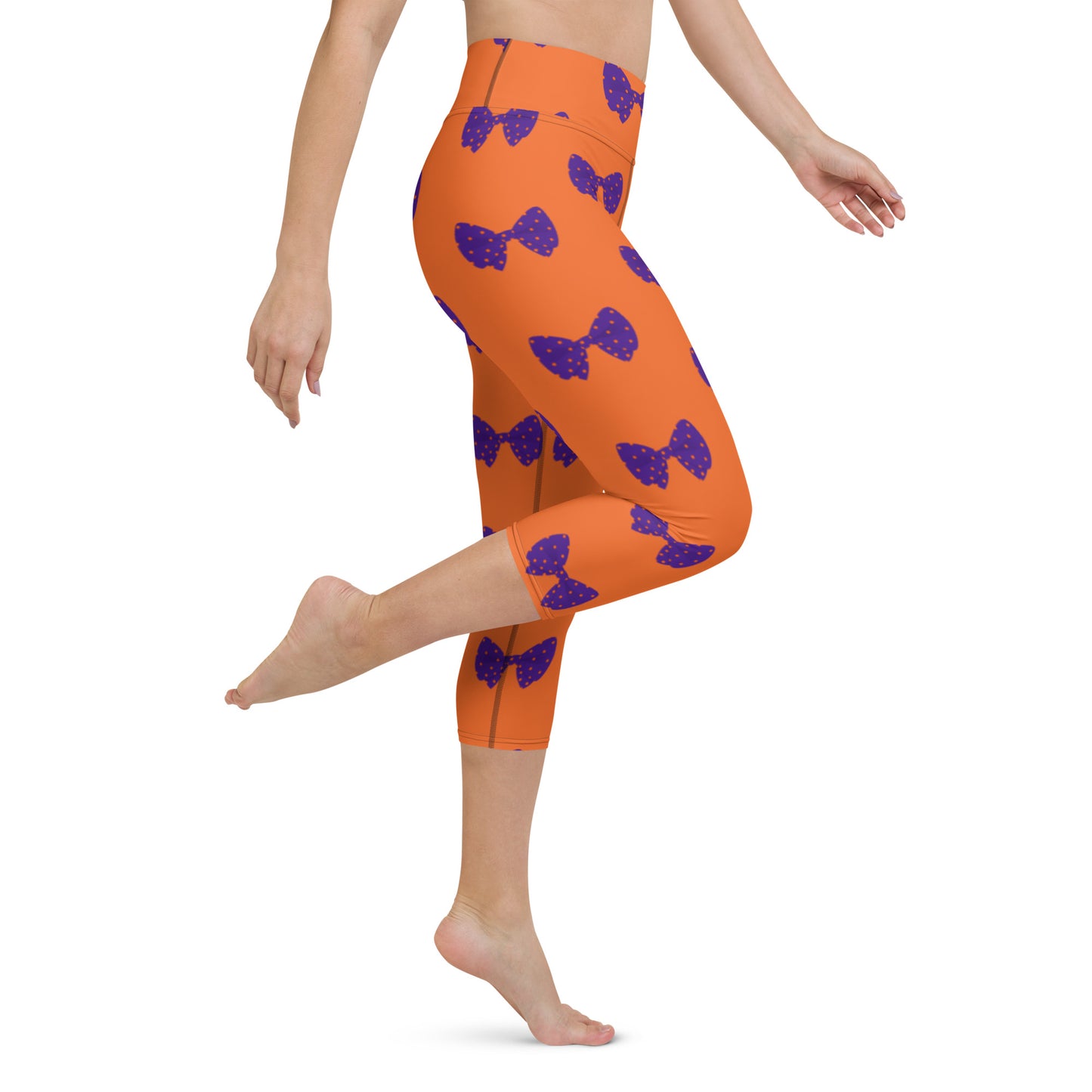 Violet Bow Yoga Capri Leggings