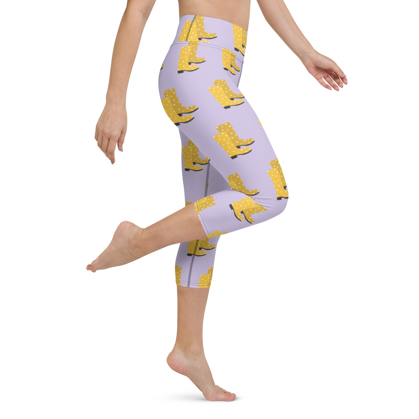 Yellow Boots Yoga Capri Leggings