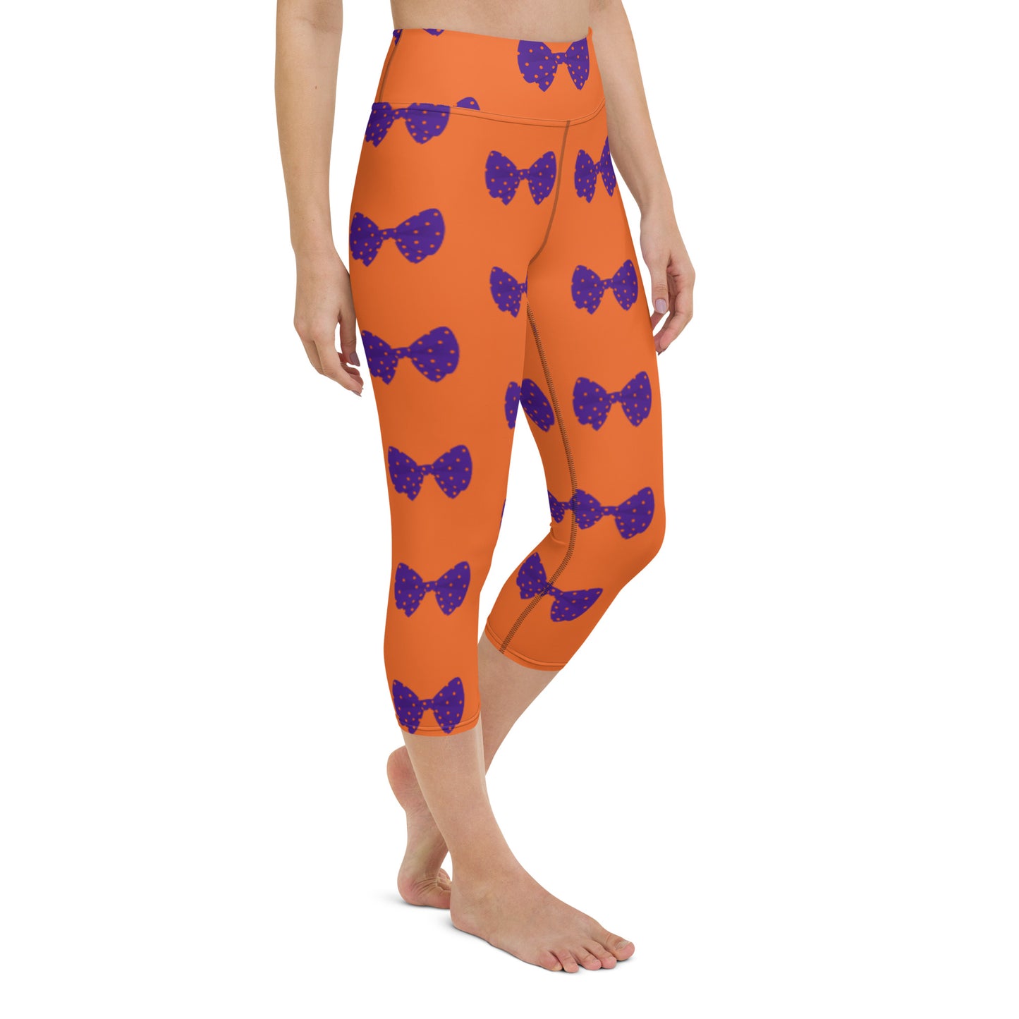 Violet Bow Yoga Capri Leggings