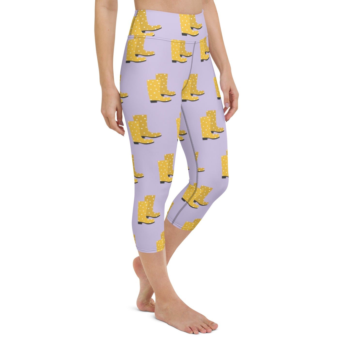 Yellow Boots Yoga Capri Leggings