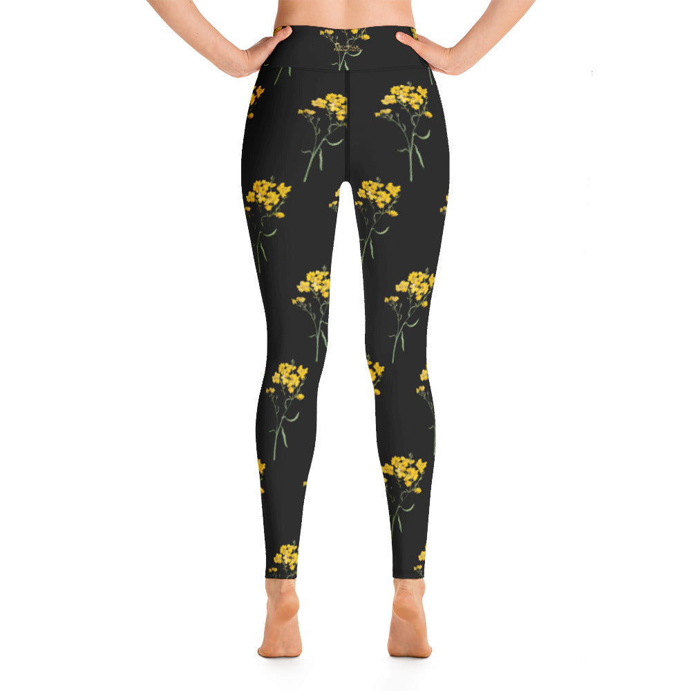 Yellow Flowers Yoga Leggings
