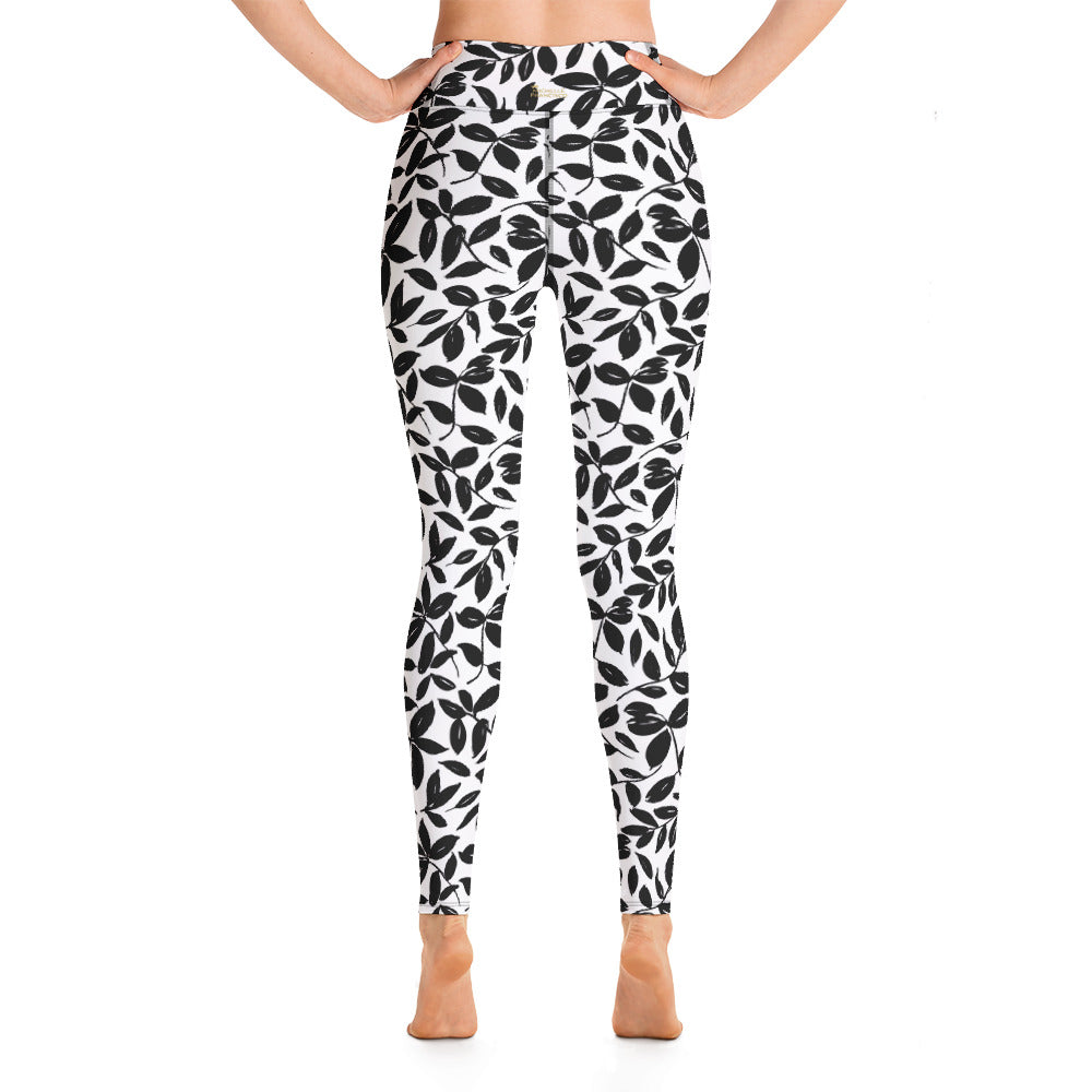 Dark Leaves Yoga Leggings