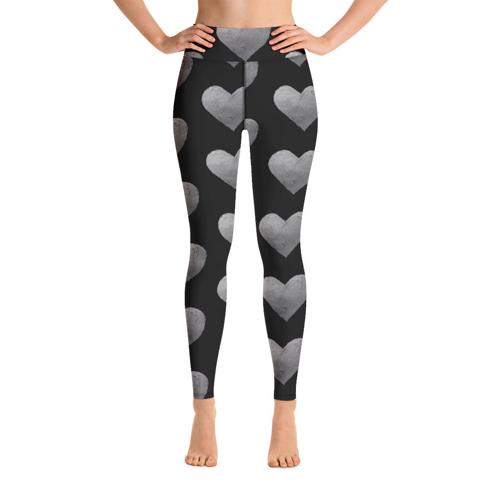 Silver Hearts Yoga Leggings