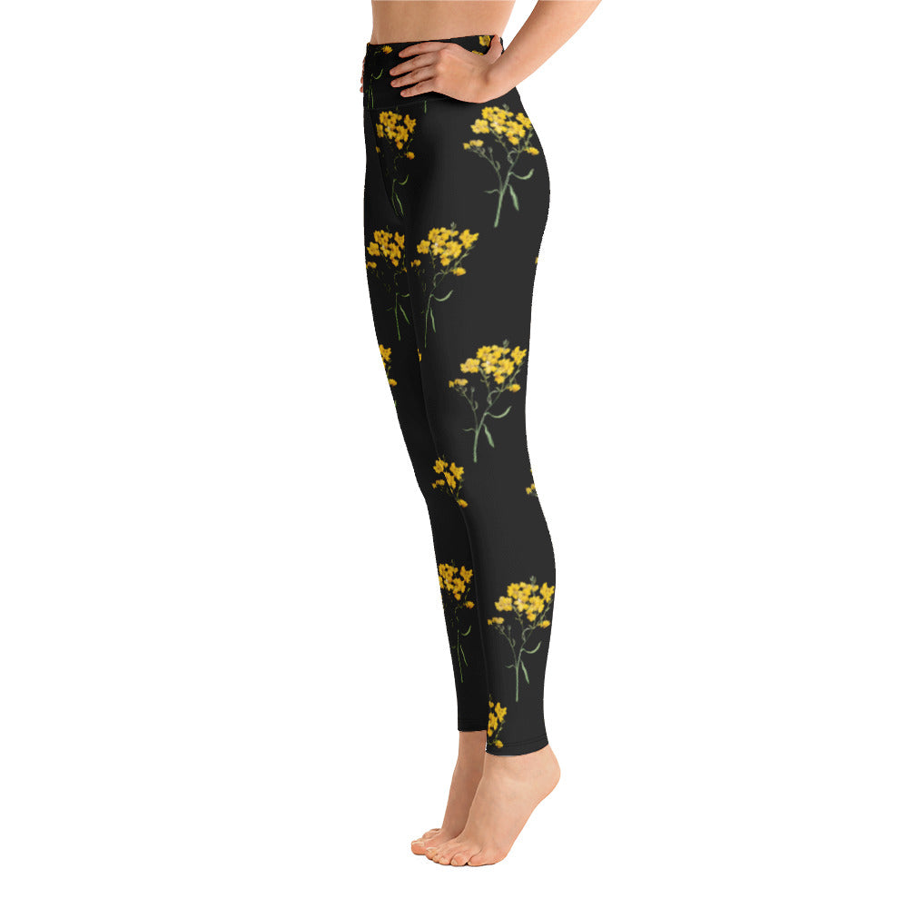 Yellow Flowers Yoga Leggings