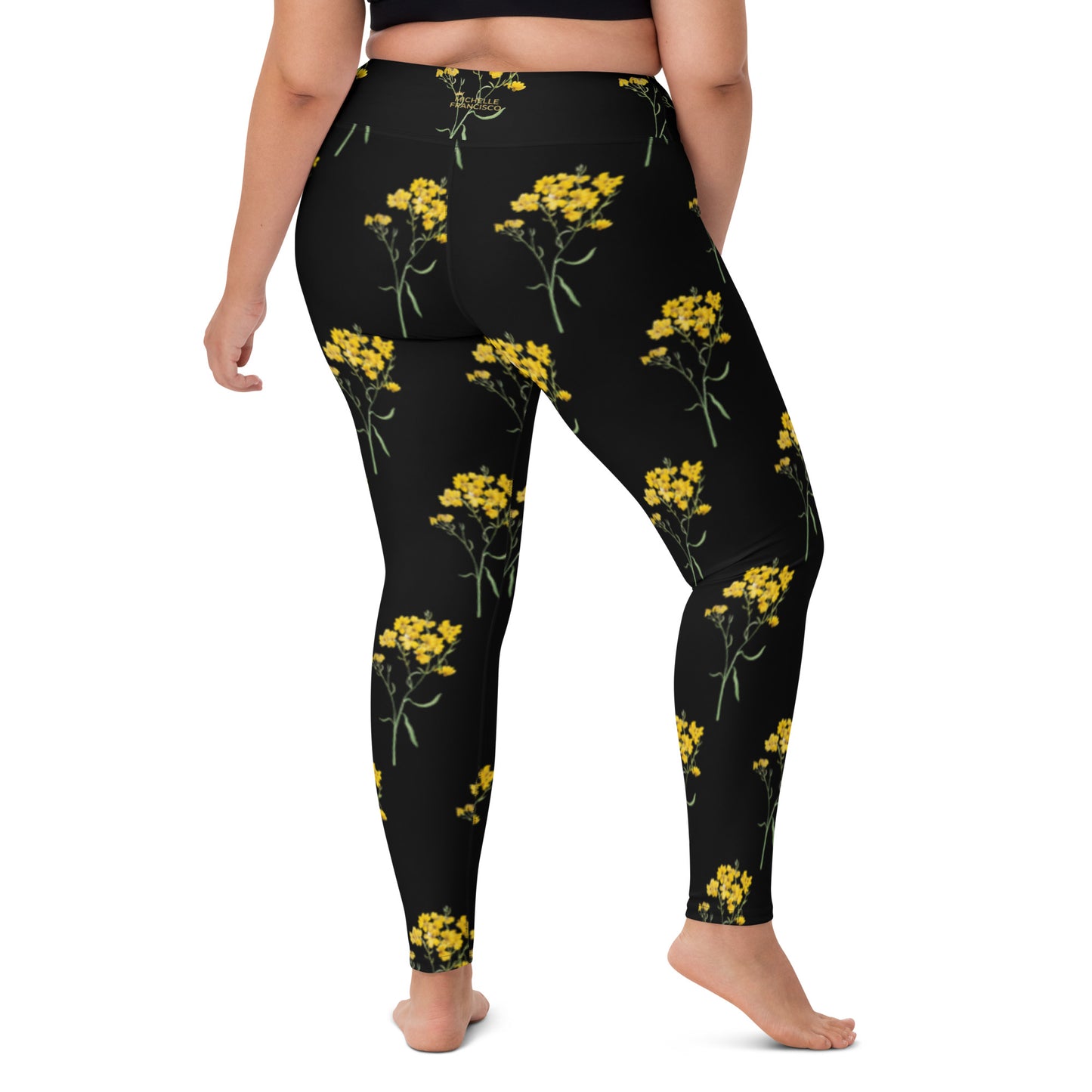 Yellow Flowers Yoga Leggings