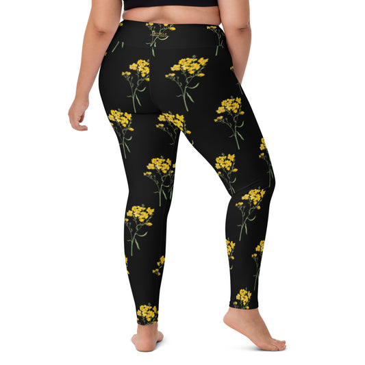 Yellow Flowers Yoga Leggings - Michelle Francisco