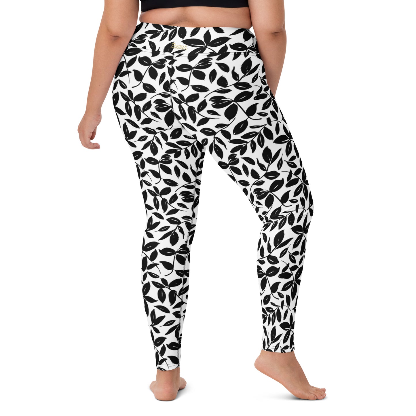 Dark Leaves Yoga Leggings