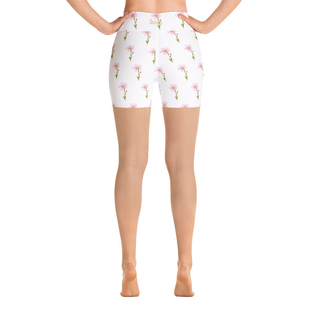 Happy Flowers Yoga Shorts