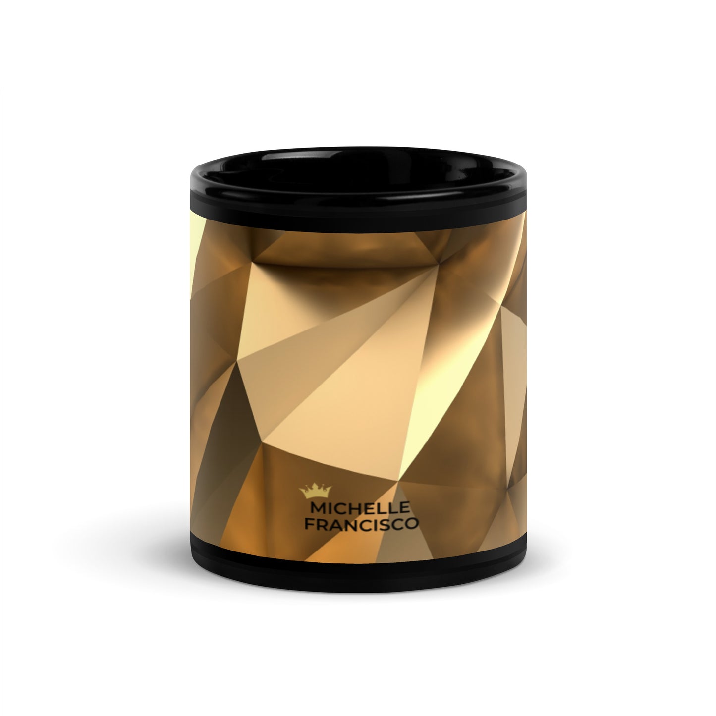 Gold Abstract Black Glossy Mug