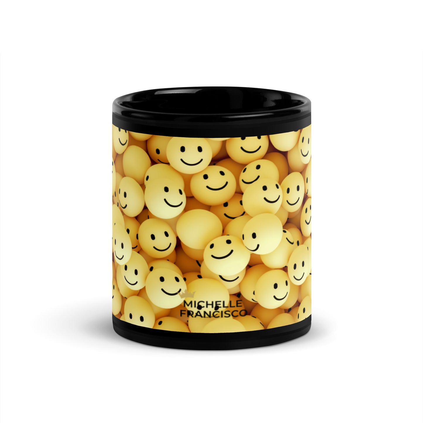 Smiley Black Glossy Mug