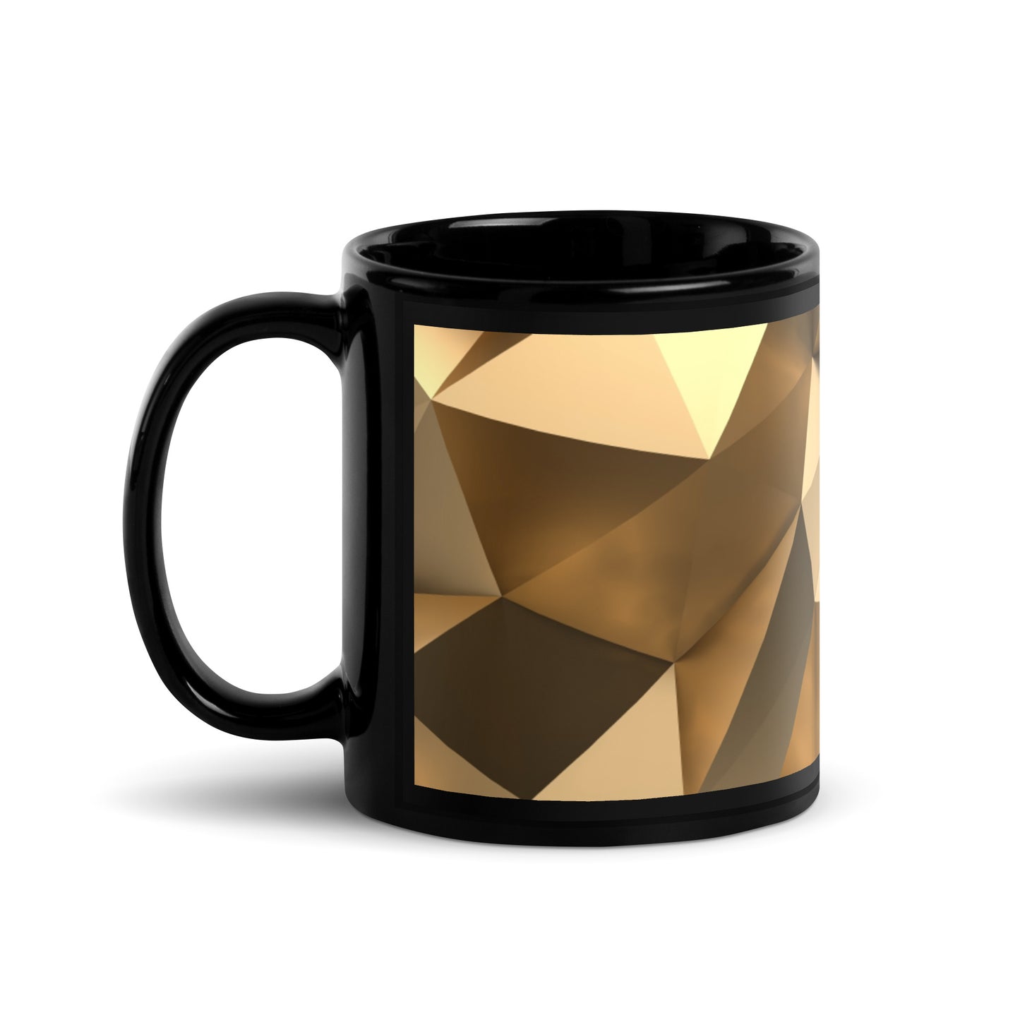 Gold Abstract Black Glossy Mug