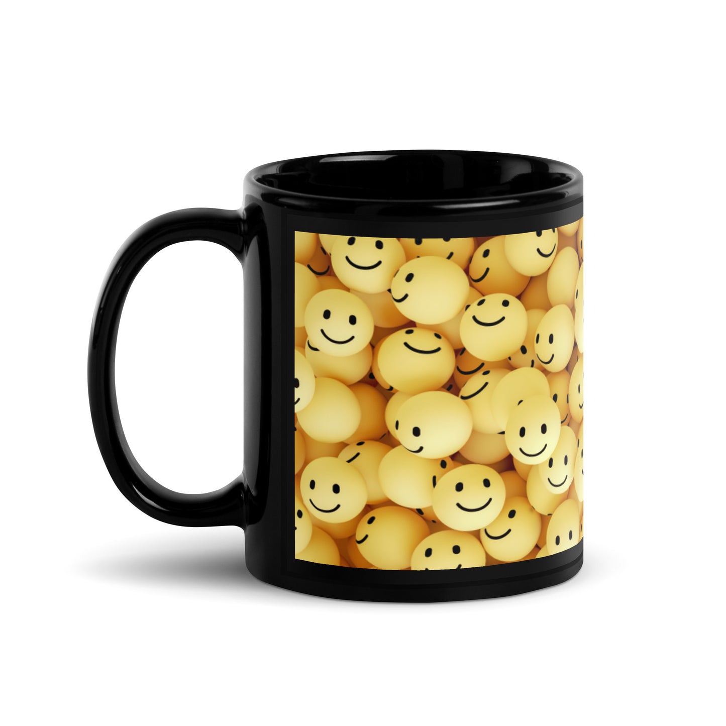 Smiley Black Glossy Mug