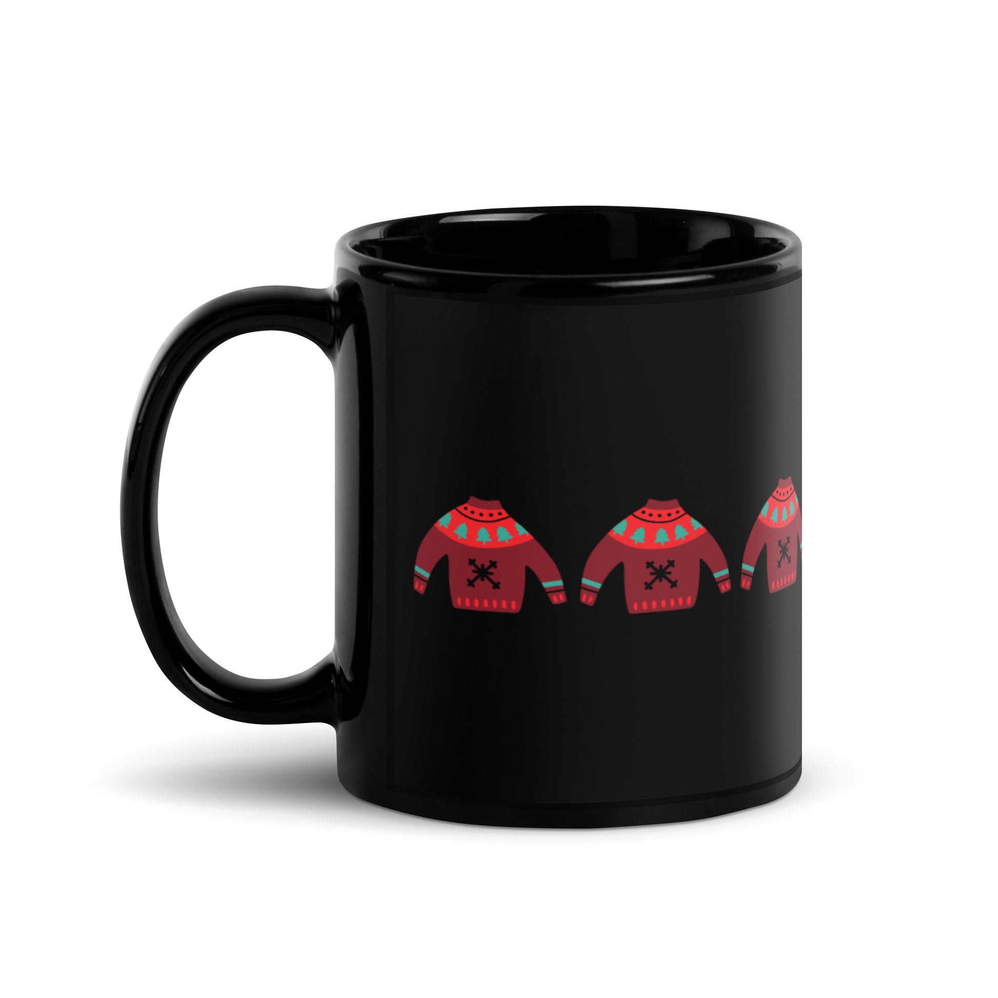Christmas Sweater Black Glossy Mug - Michelle Francisco