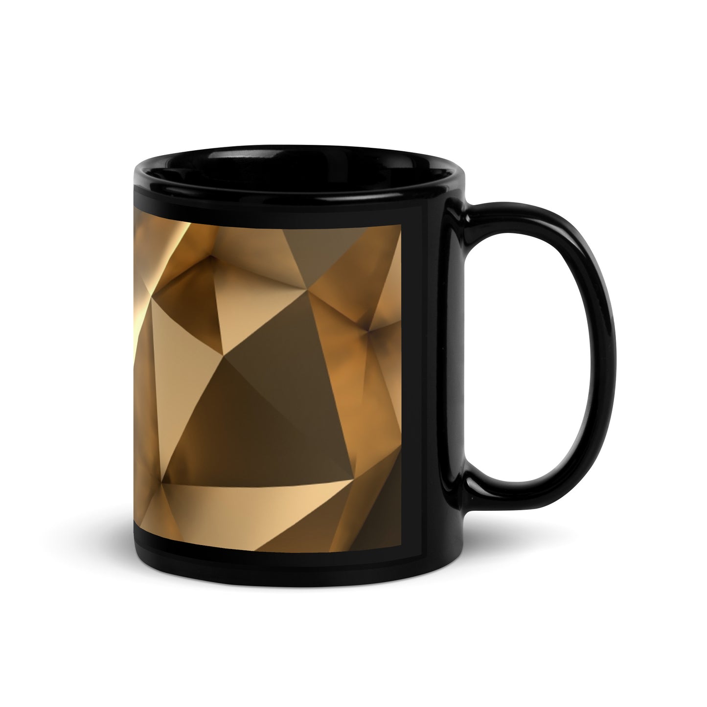Gold Abstract Black Glossy Mug