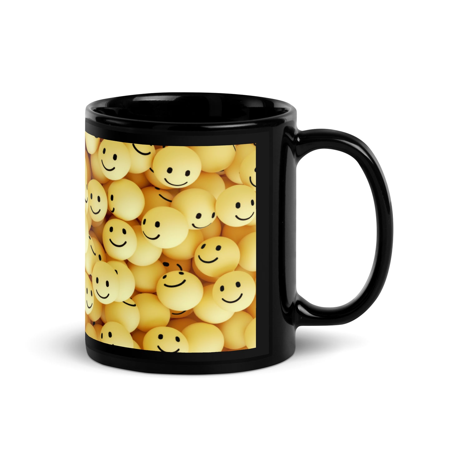 Smiley Black Glossy Mug