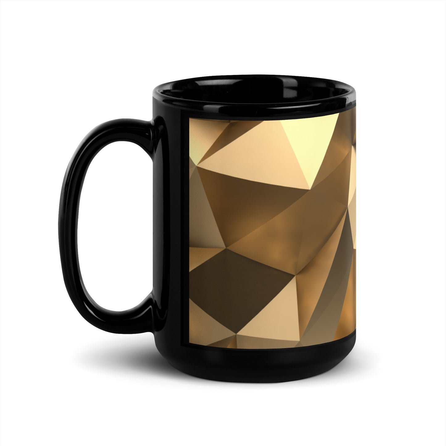 Gold Abstract Black Glossy Mug