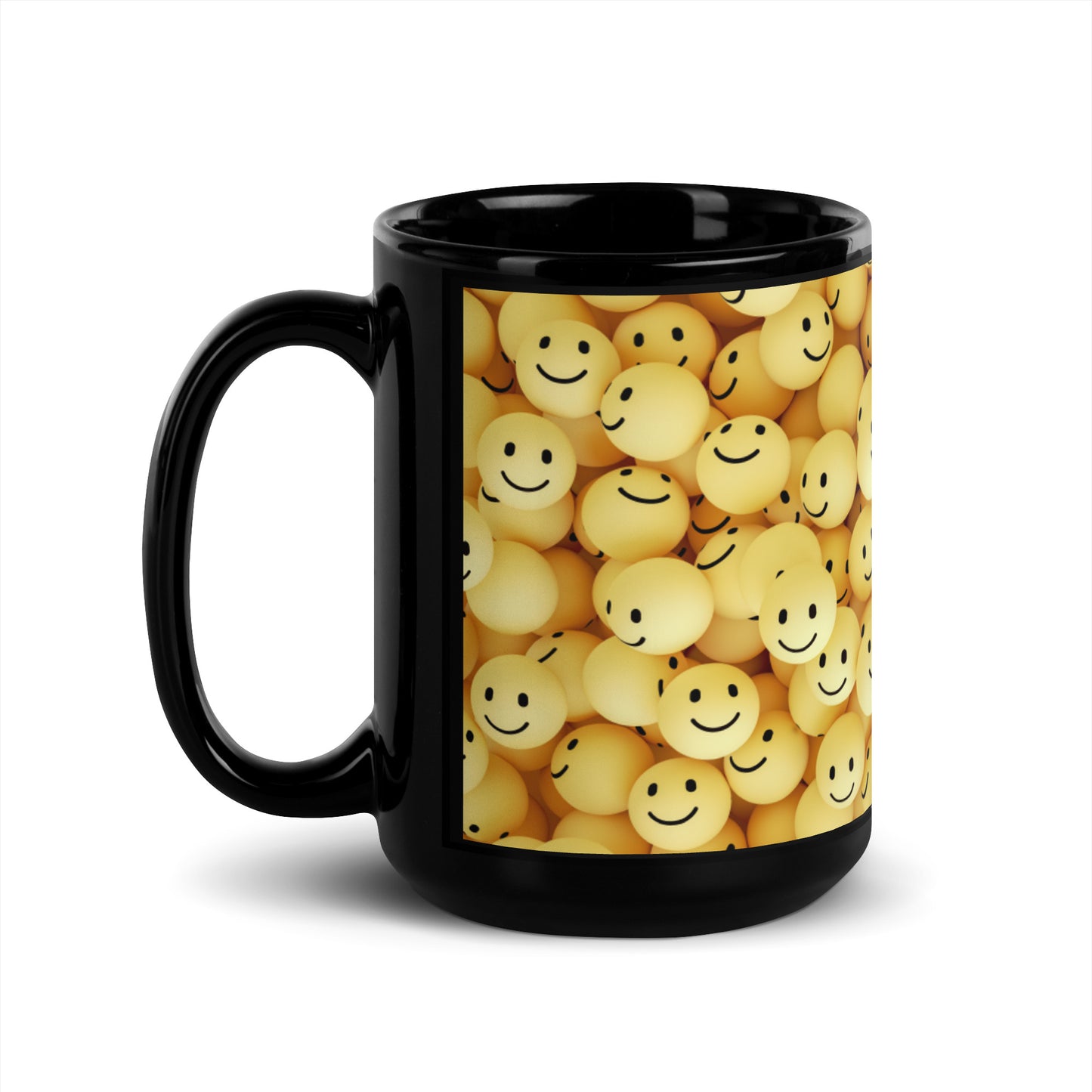 Smiley Black Glossy Mug
