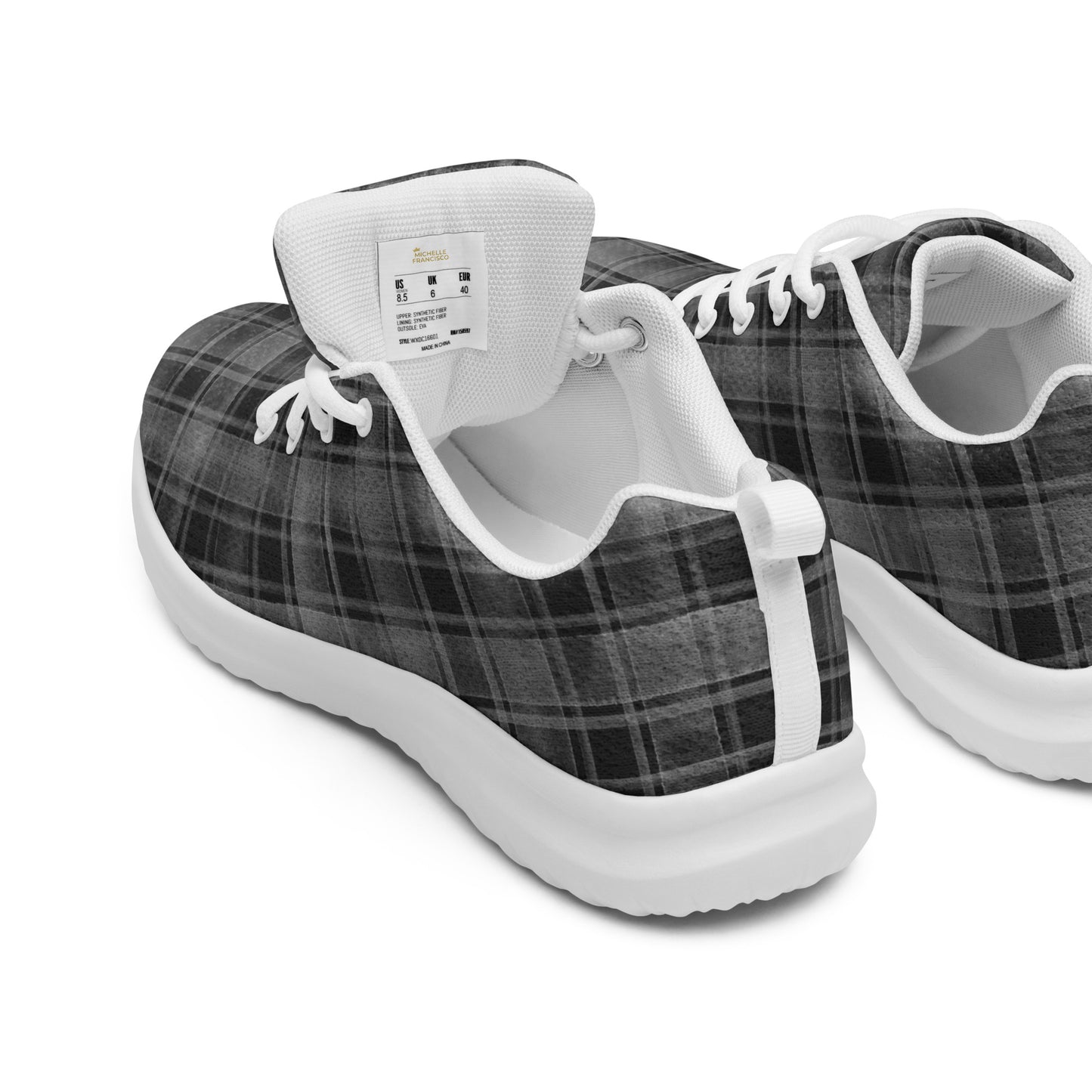 Men’s Black Plaid Athletic Shoes - Michelle Francisco
