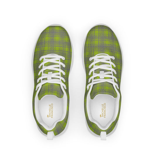 Men’s Apple Green Plaid Athletic Shoes
