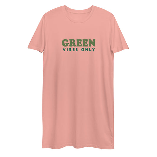 Green Vibes Only Organic Cotton T-shirt Dress - Michelle Francisco