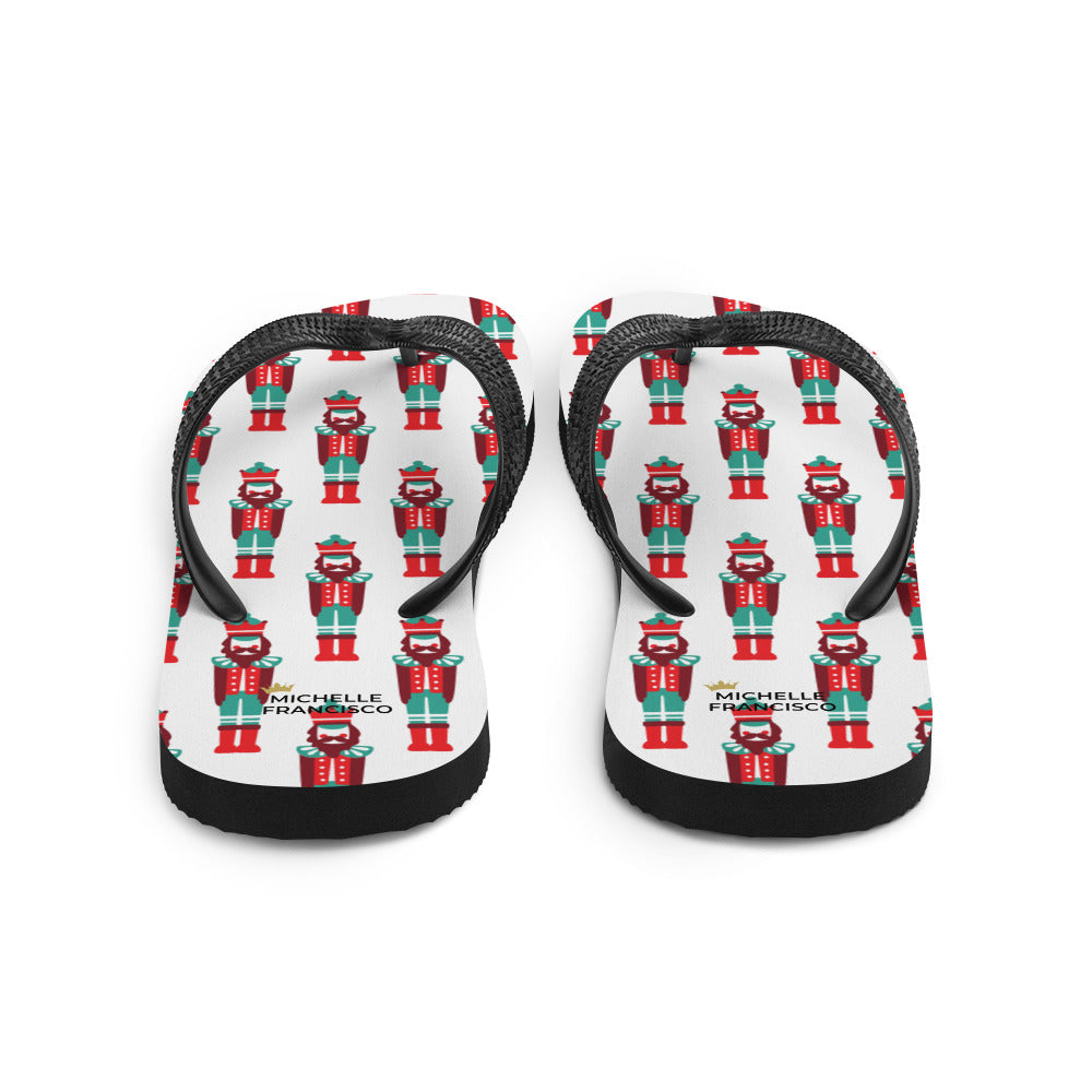 White Nutcracker Flip-Flops