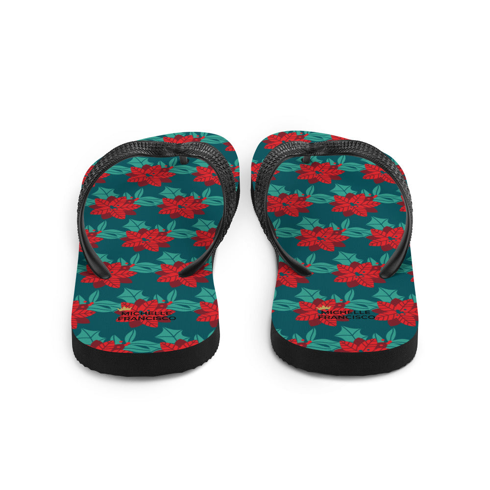 Christmas Flower Flip-Flops