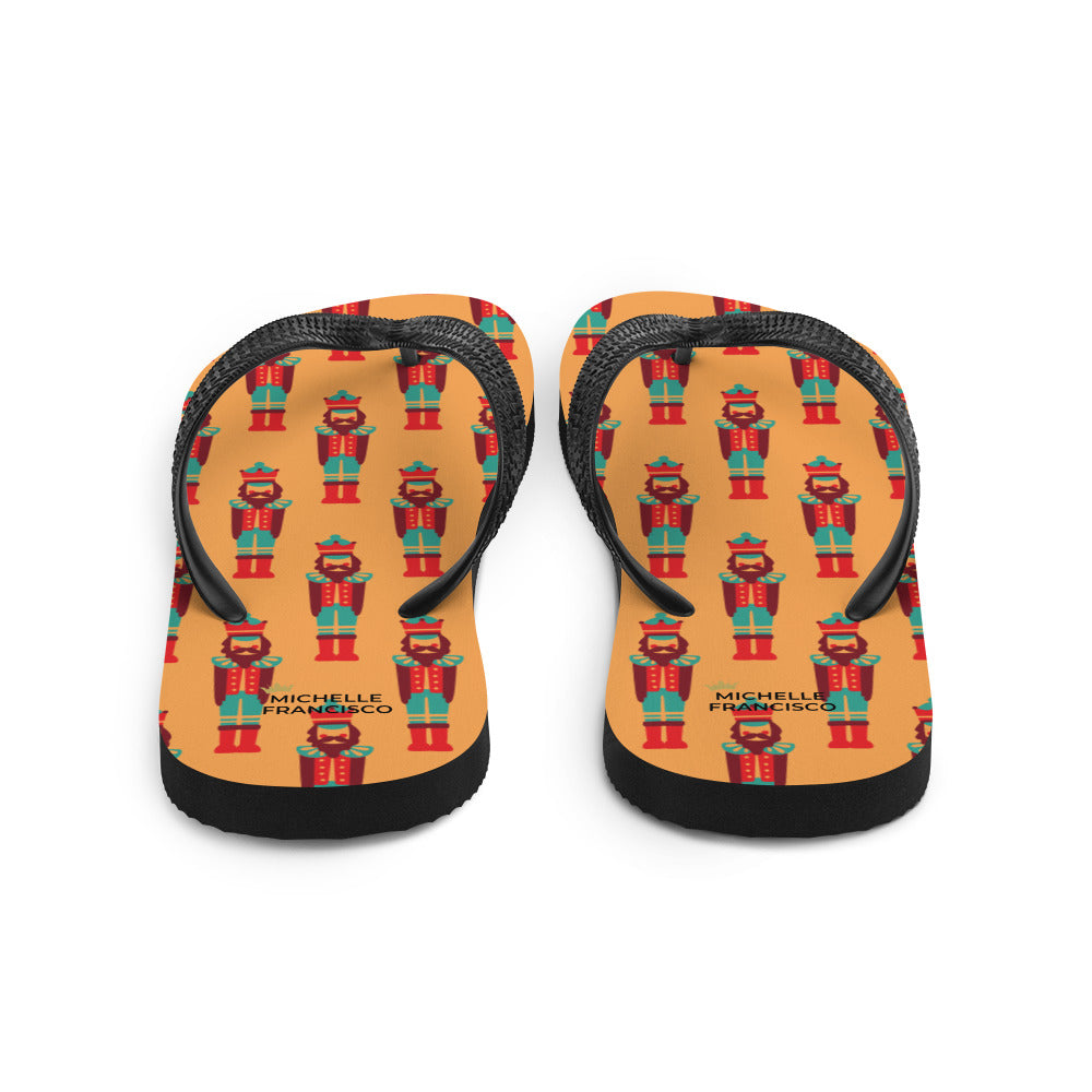 Orange Nutcracker Flip-Flops
