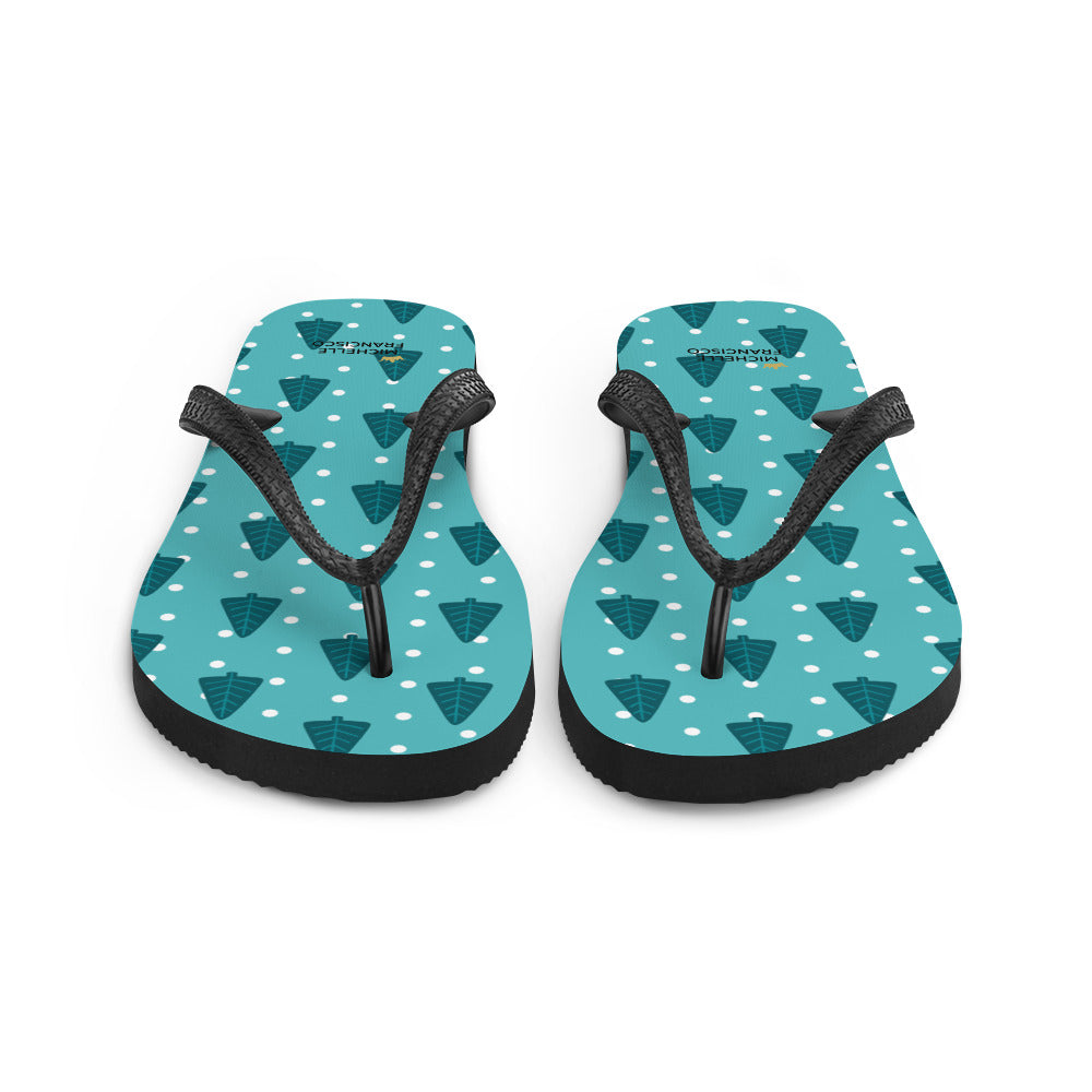 Snowy Christmas Tree Flip-Flops
