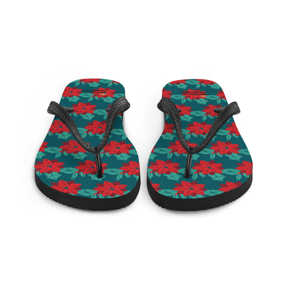 Christmas Flower Flip-Flops