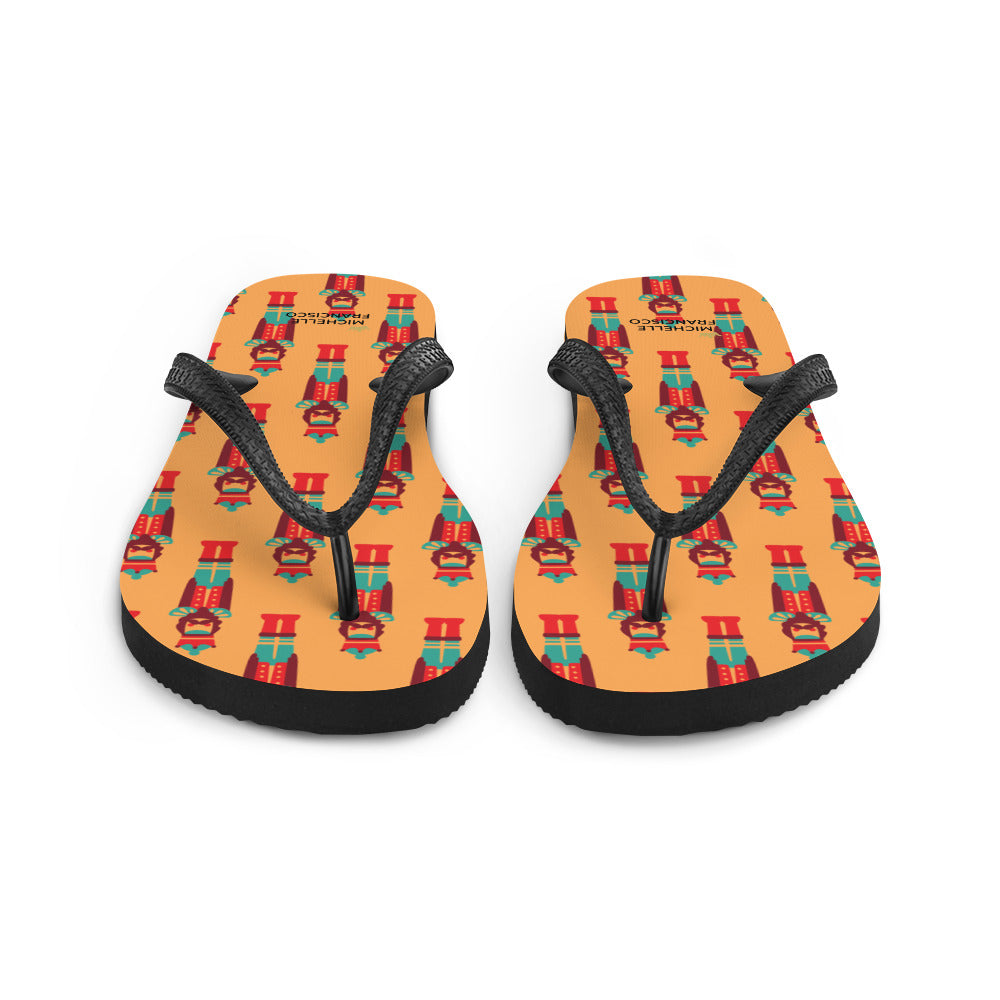 Orange Nutcracker Flip-Flops