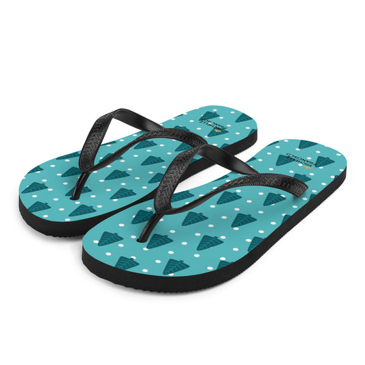 Snowy Christmas Tree Flip-Flops - Michelle Francisco