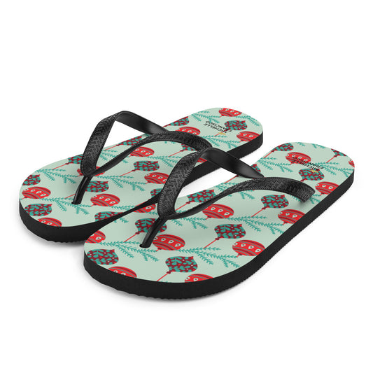 Edgewater Christmas Tree Branch with Ornaments Flip-Flops - Michelle Francisco