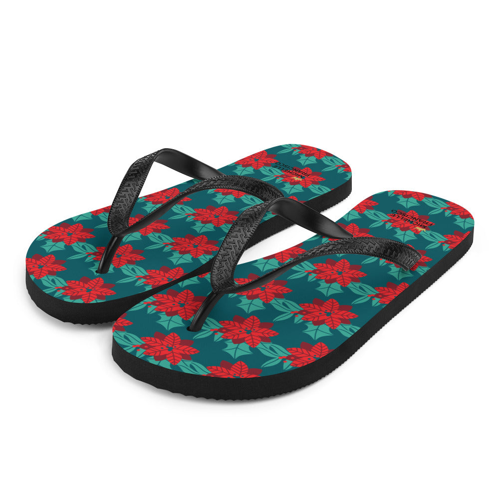 Christmas Flower Flip-Flops
